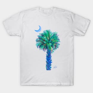 Palm Tree at Night outline T-Shirt